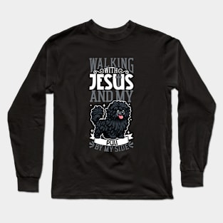 Jesus and dog - Hungarian Puli Long Sleeve T-Shirt